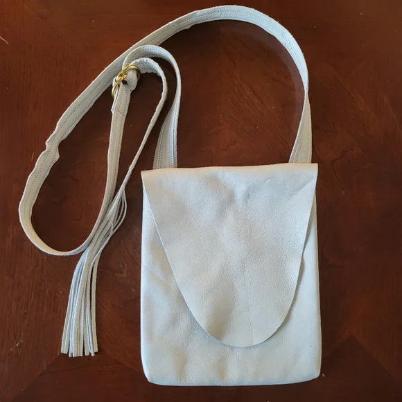Hobo Cream Suede Genuine Leather Crossbody Bag - Picture 1 of 12